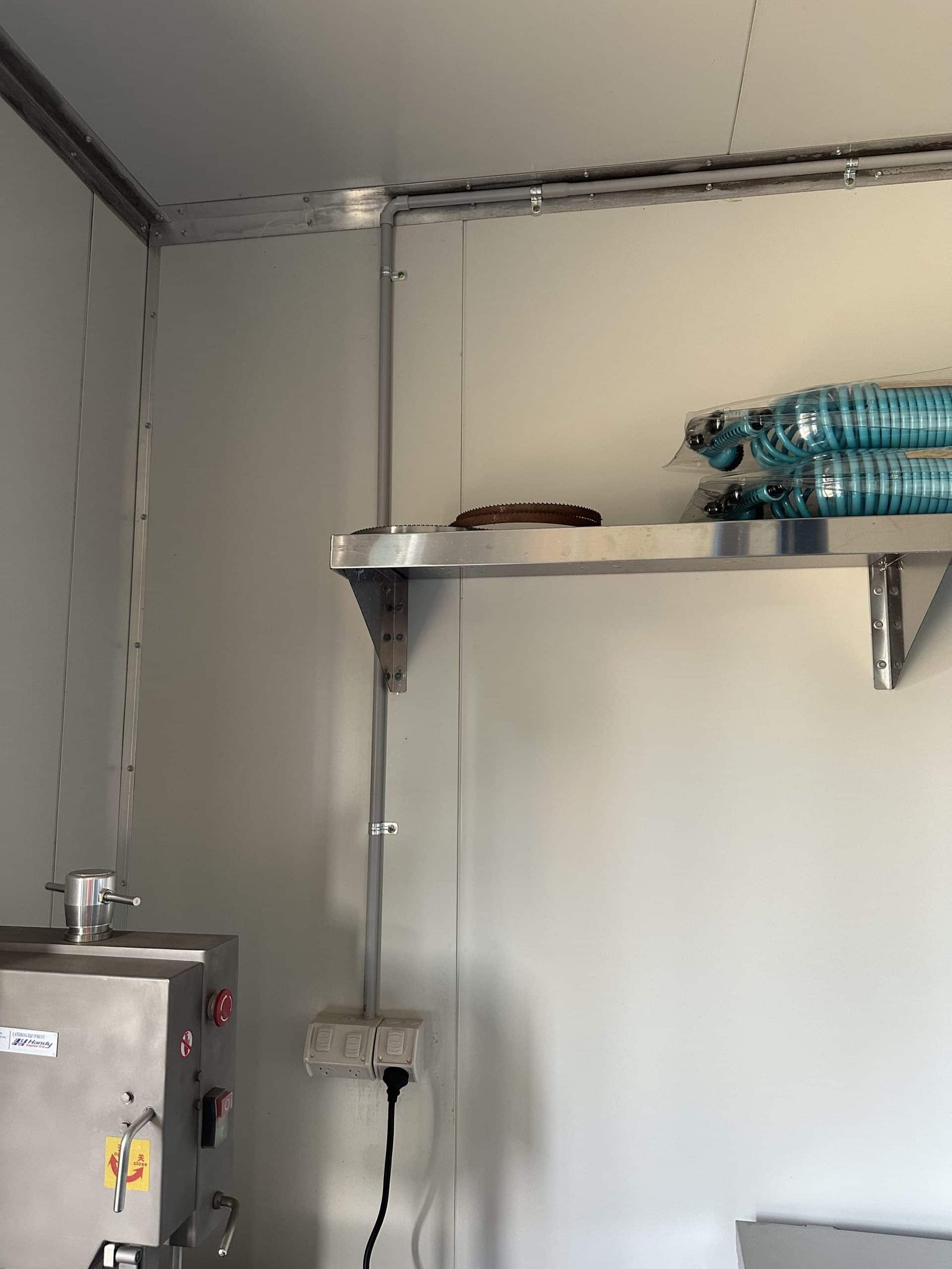 wiring installation above rack for commercial kitchen